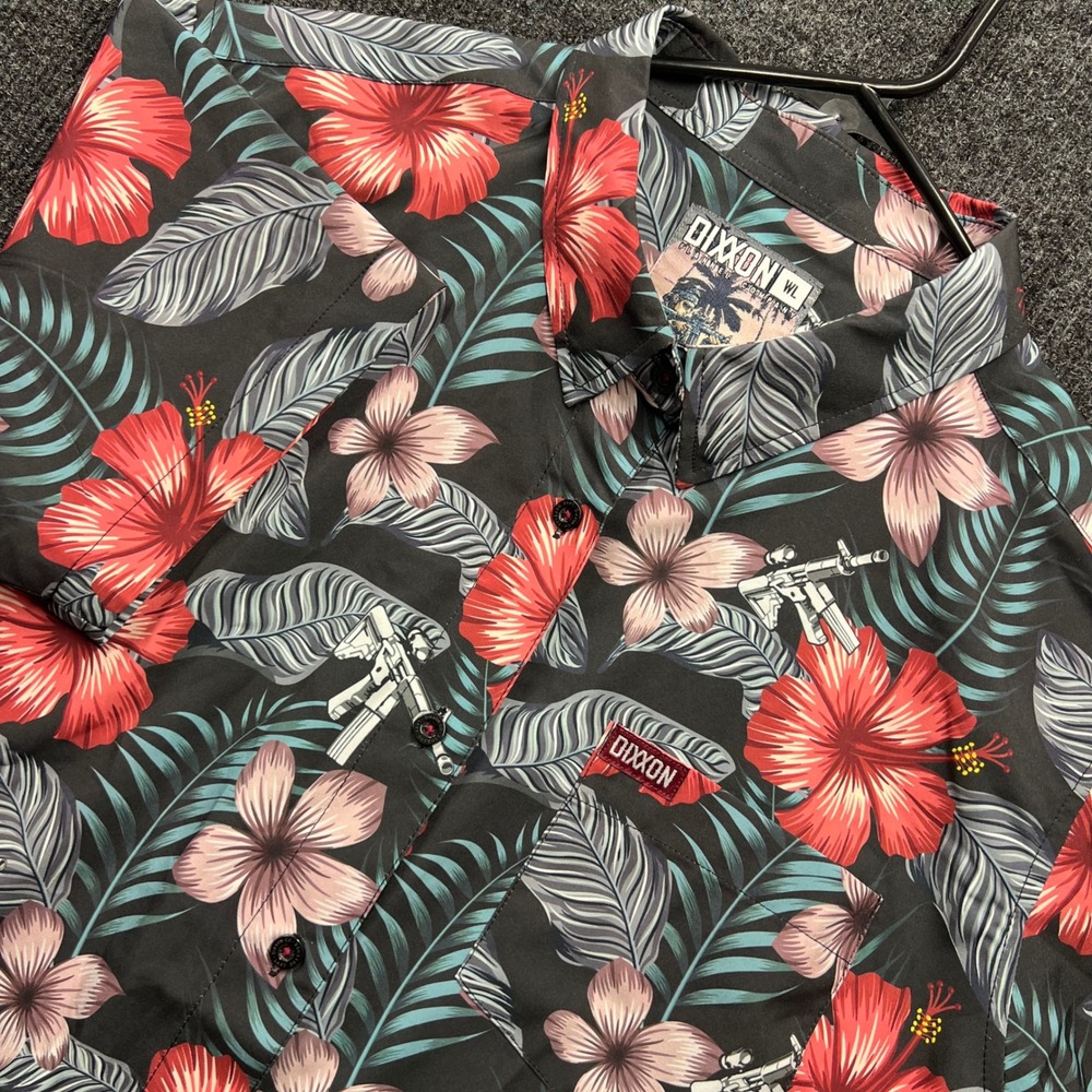 Dixxon Flannel Co Last Defense Floral Tactical Rifle Shirt Womens Large WL Black